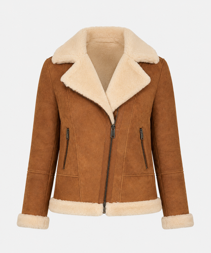 Ginny Shearling Jacket - Caramel Brown - Ginny5