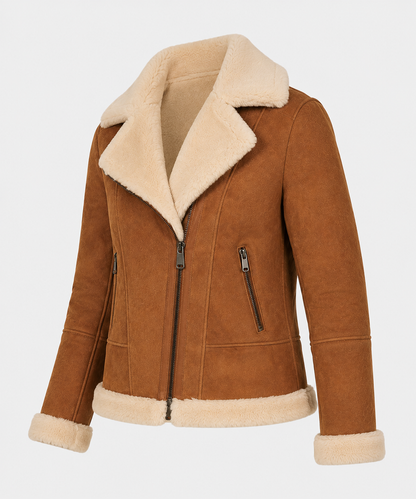 Ginny Shearling Jacket - Caramel Brown - Ginny7