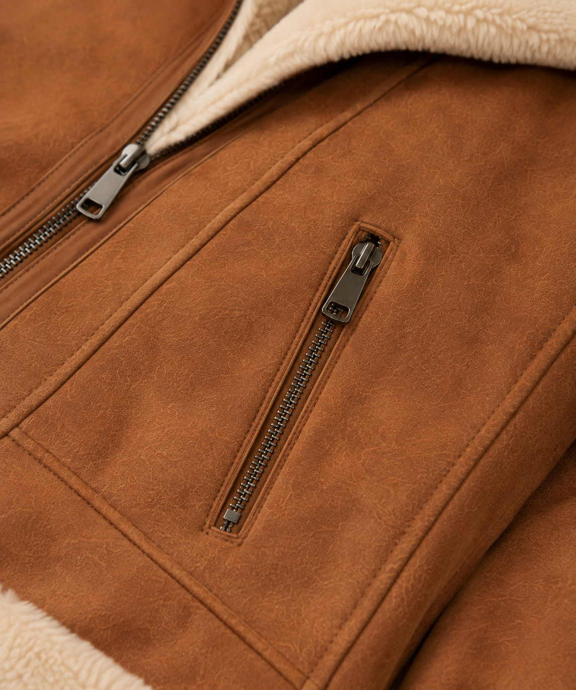Ginny Shearling Jacket - Caramel Brown - Ginny9