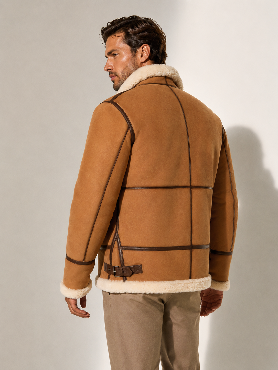 Gunner Shearling Jacket - Caramel Brown