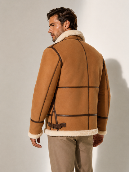 Gunner Shearling Jacket - Caramel Brown