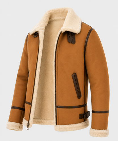 Gunner Shearling Jacket - Caramel Brown