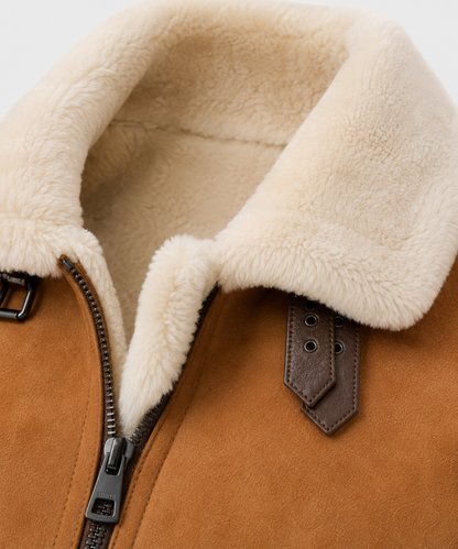 Gunner Shearling Jacket - Caramel Brown