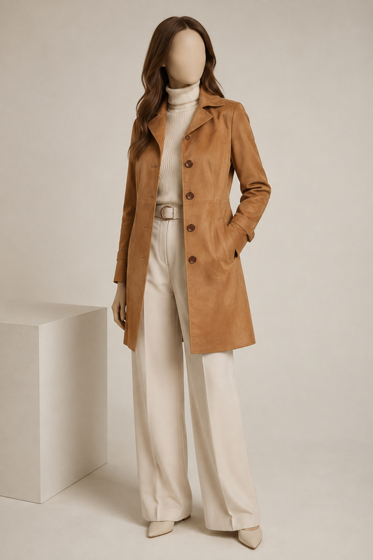 Hadley Shearling Coat - Caramel Tan - Hadley1