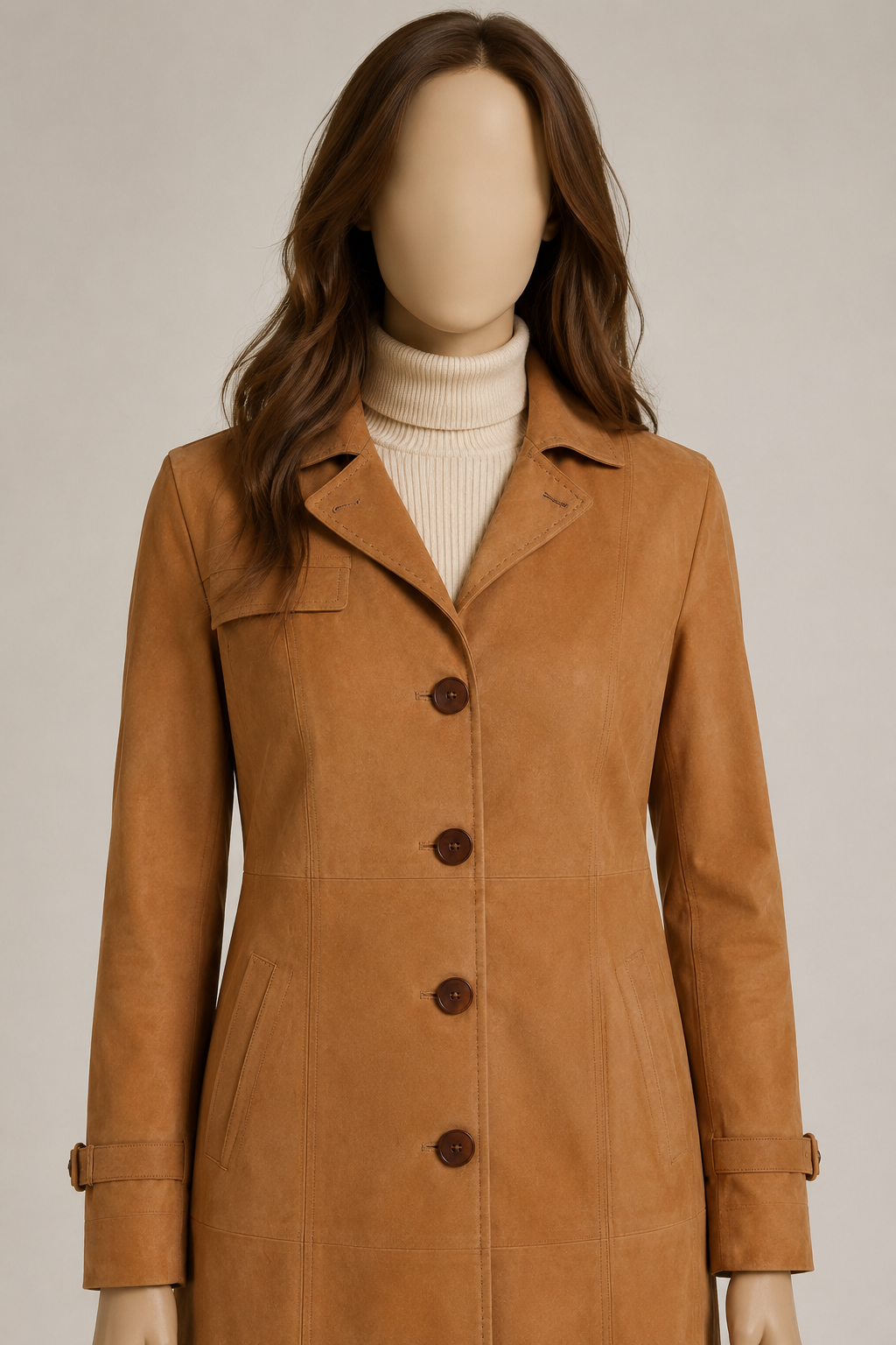 Hadley Shearling Coat - Caramel Tan - Hadley3
