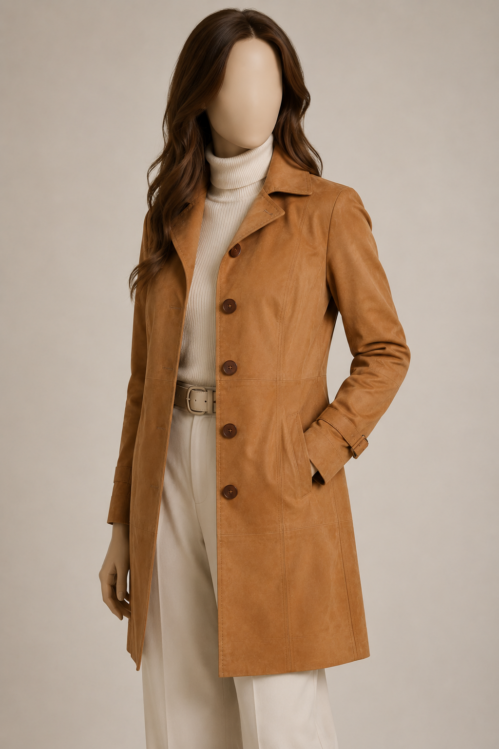 Hadley Shearling Coat - Caramel Tan - Hadley4