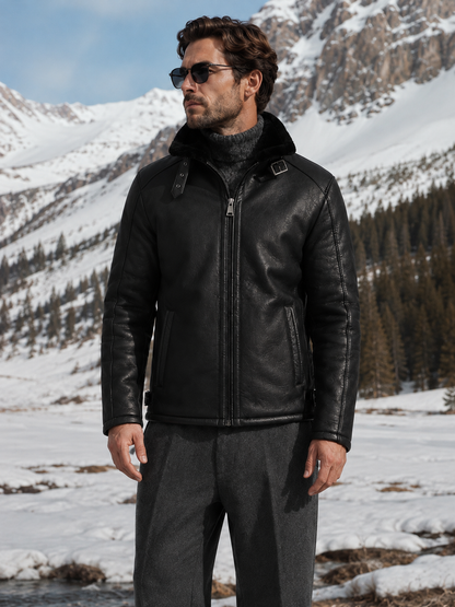 Harrison Shearling Jacket - Black