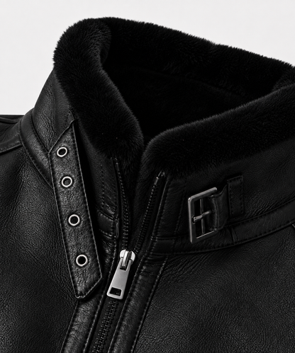 Harrison Shearling Jacket - Black
