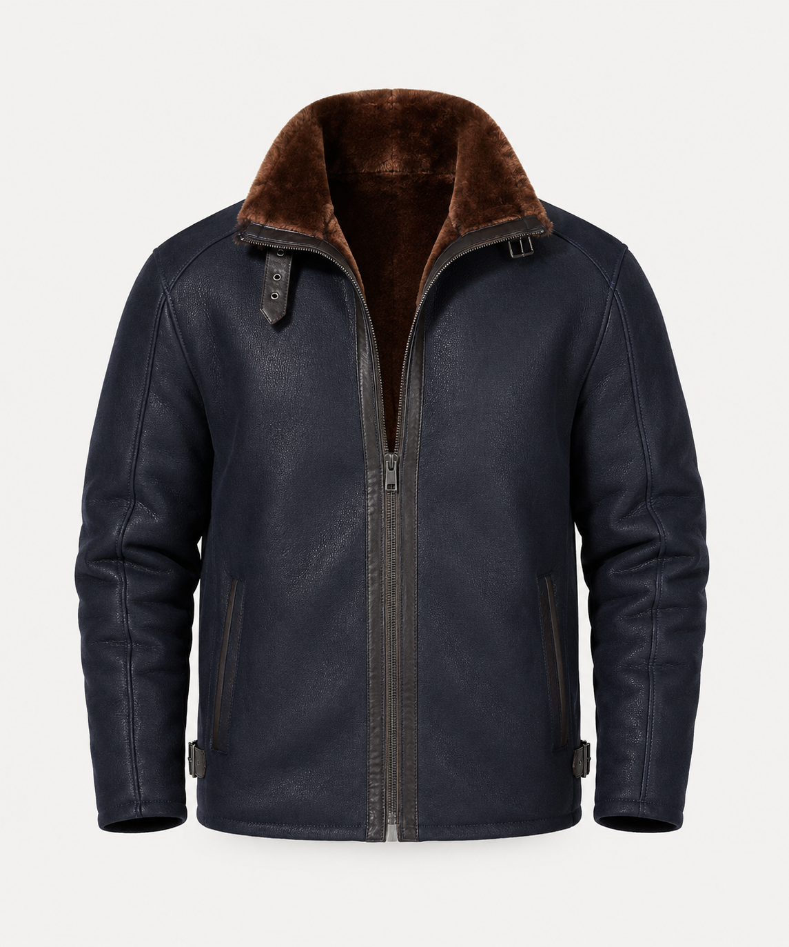 Harrison Shearling Jacket - Navy Blue