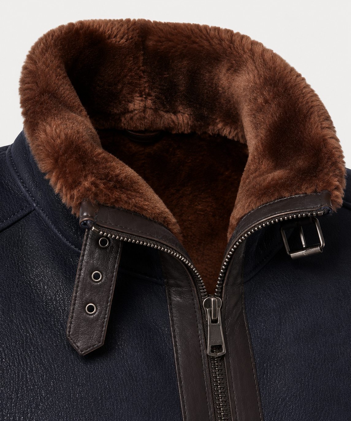 Harrison Shearling Jacket - Navy Blue