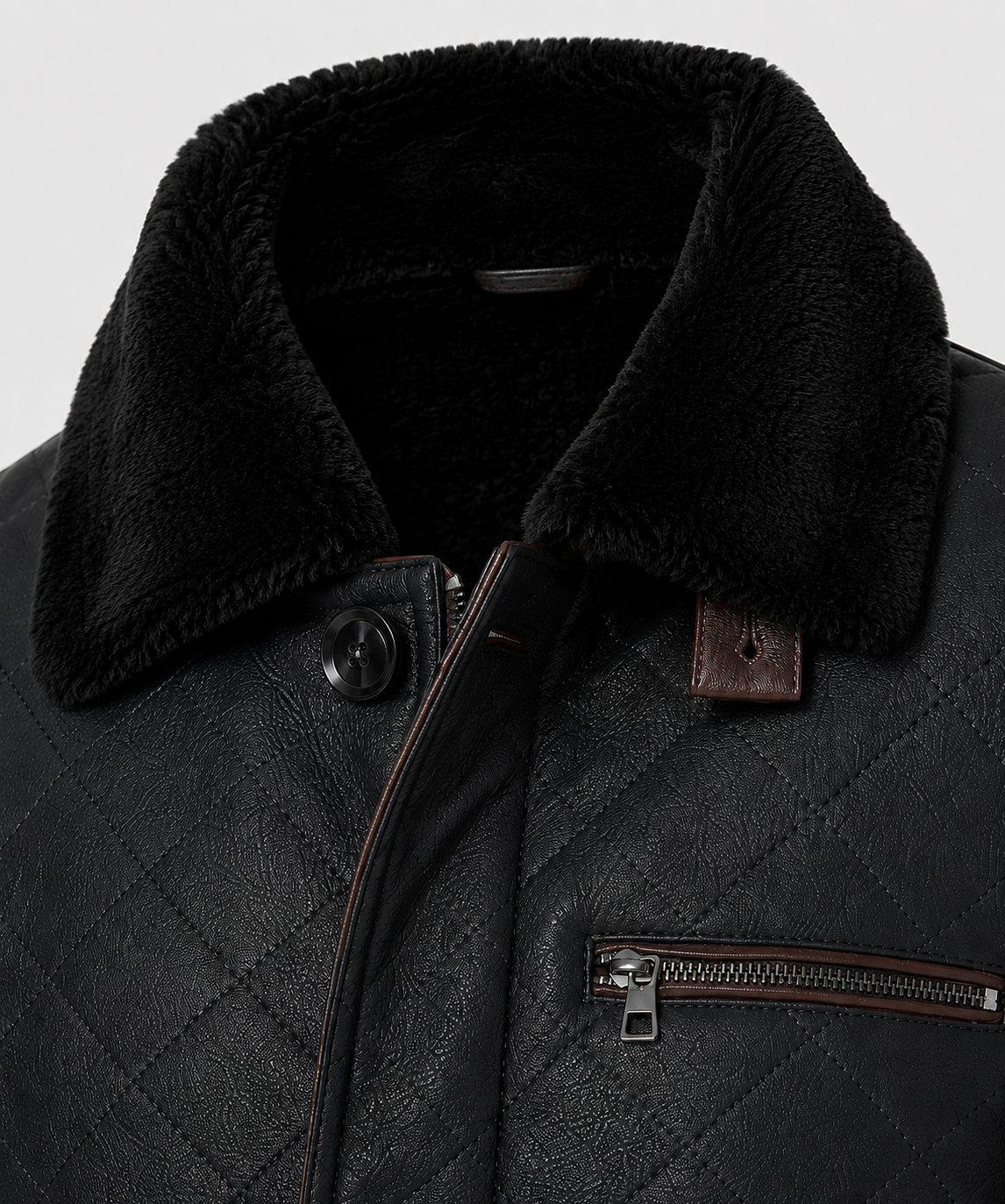 Hayes Shearling Coat - Jet Black