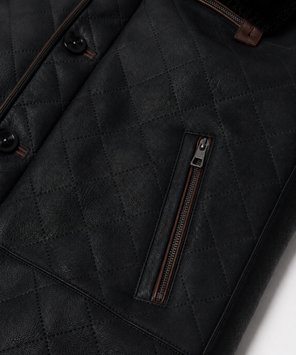 Hayes Shearling Coat - Jet Black