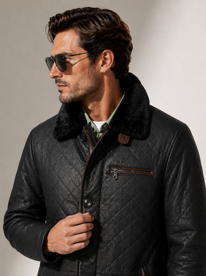 Hayes Shearling Coat - Jet Black