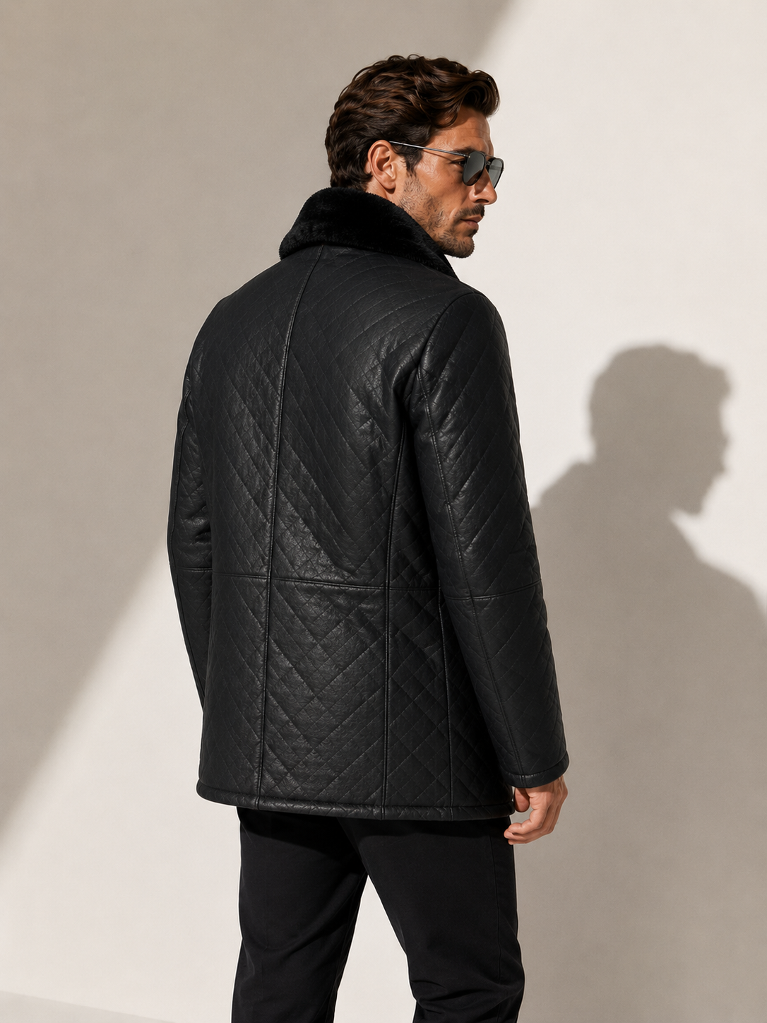 Hayes Shearling Coat - Jet Black