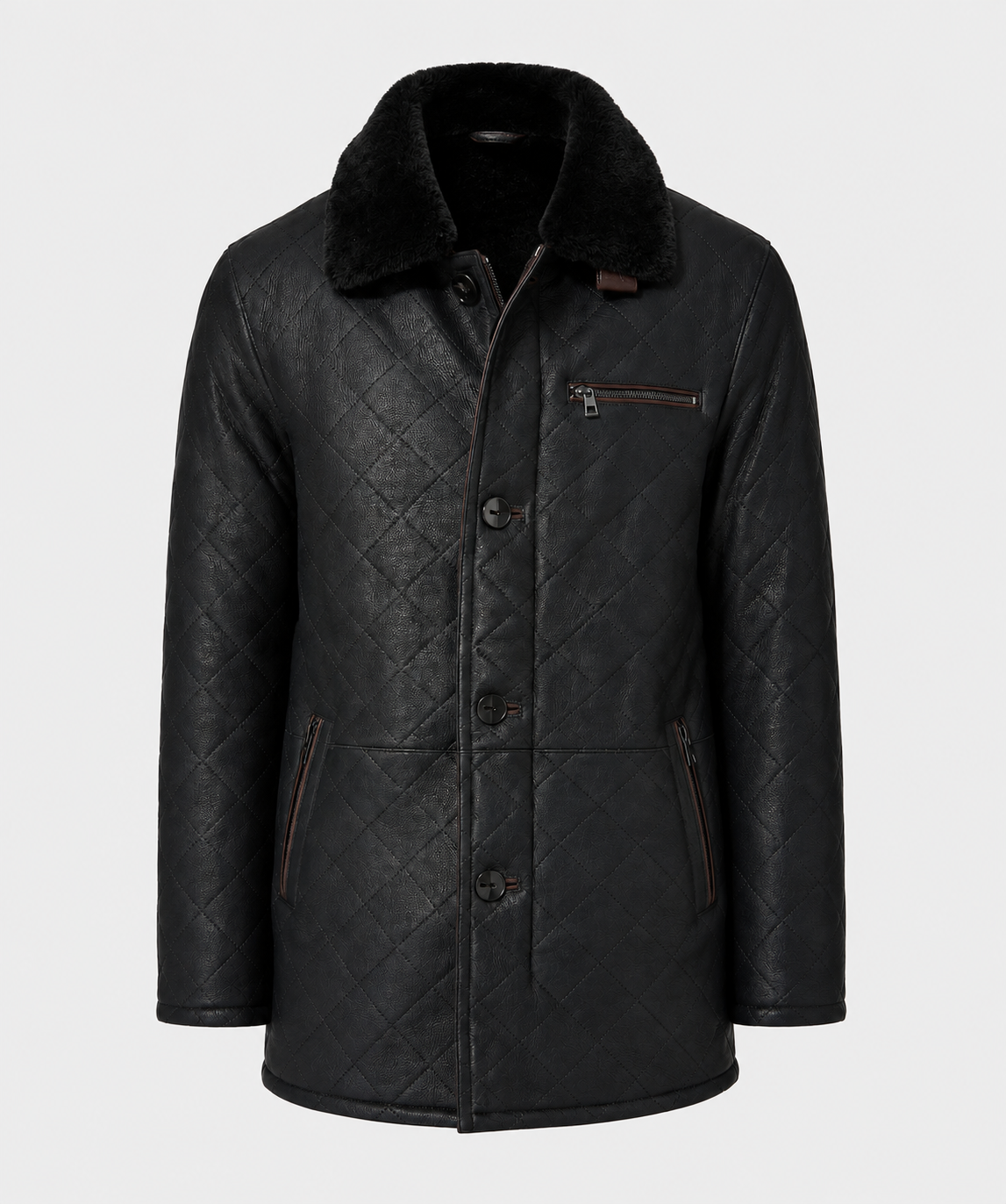 Hayes Shearling Coat - Jet Black