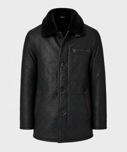 Hayes Shearling Coat - Jet Black