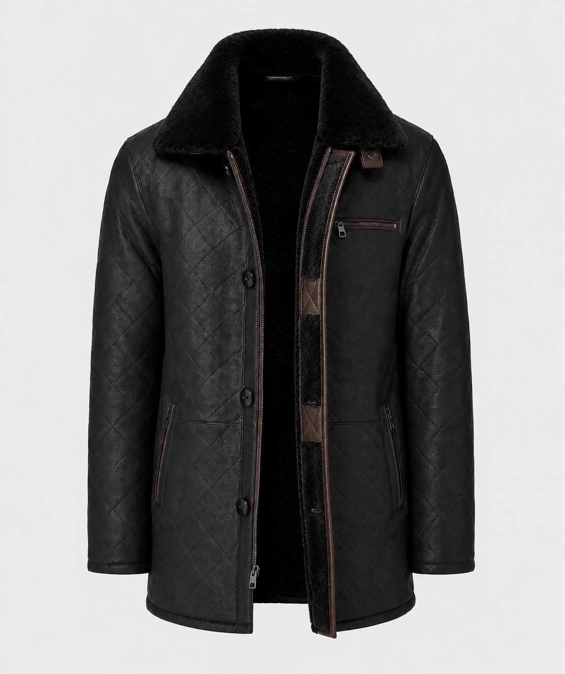 Hayes Shearling Coat - Jet Black