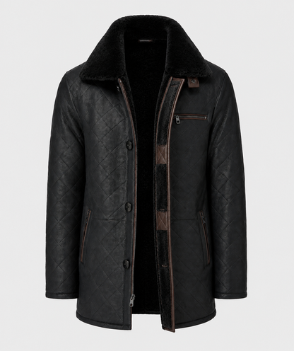 Hayes Shearling Coat - Jet Black