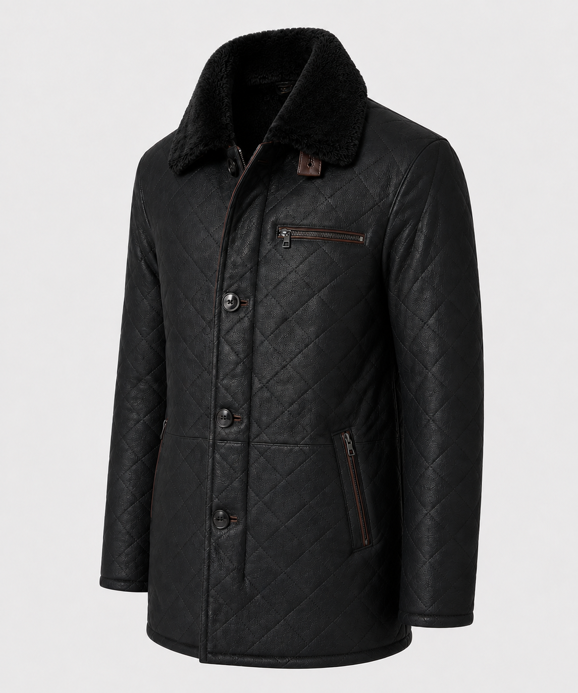 Hayes Shearling Coat - Jet Black