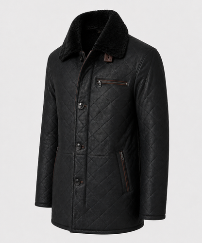 Hayes Shearling Coat - Jet Black
