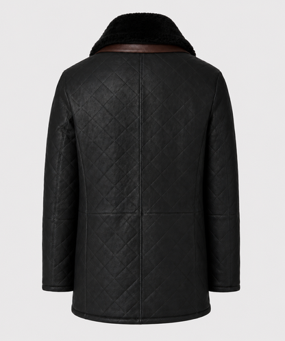 Hayes Shearling Coat - Jet Black