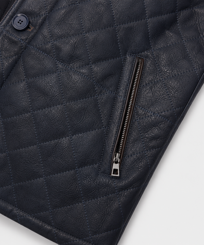 Hayes Shearling Coat - Navy Blue