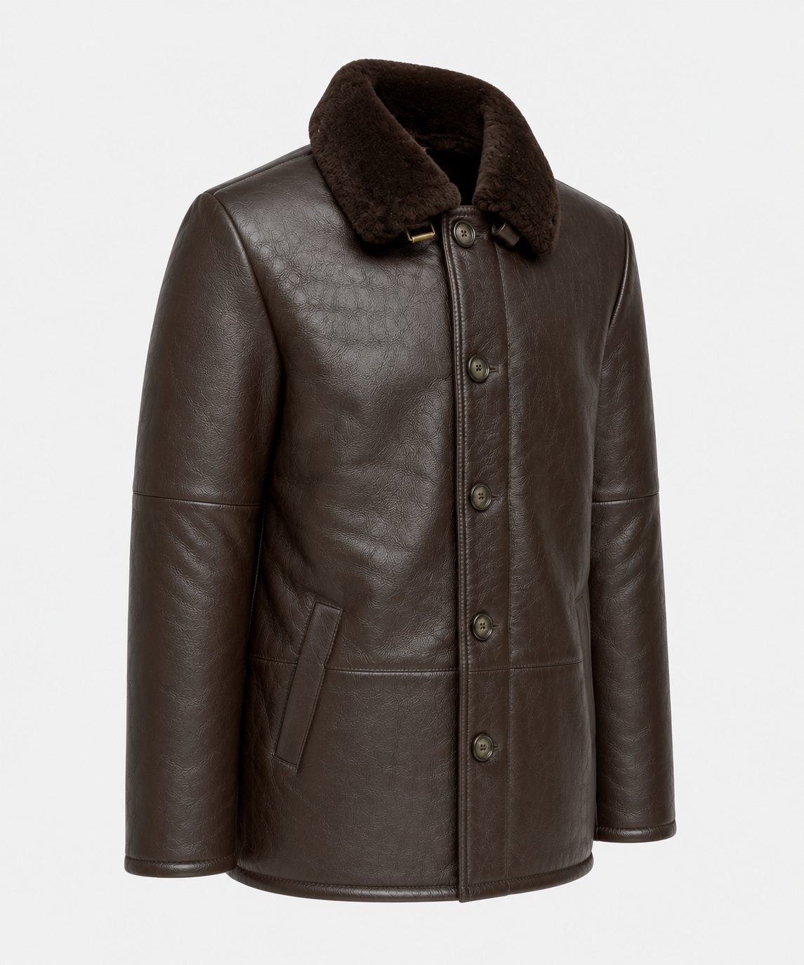 Heston Shearling Jacket - Espresso Brown