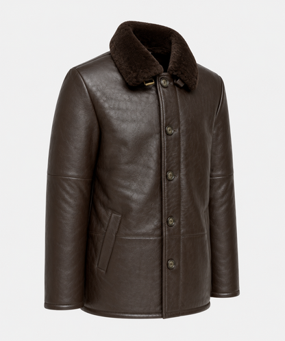 Heston Shearling Jacket - Espresso Brown