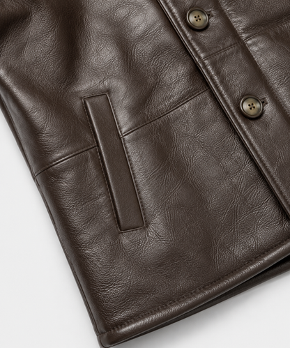 Heston Shearling Jacket - Espresso Brown