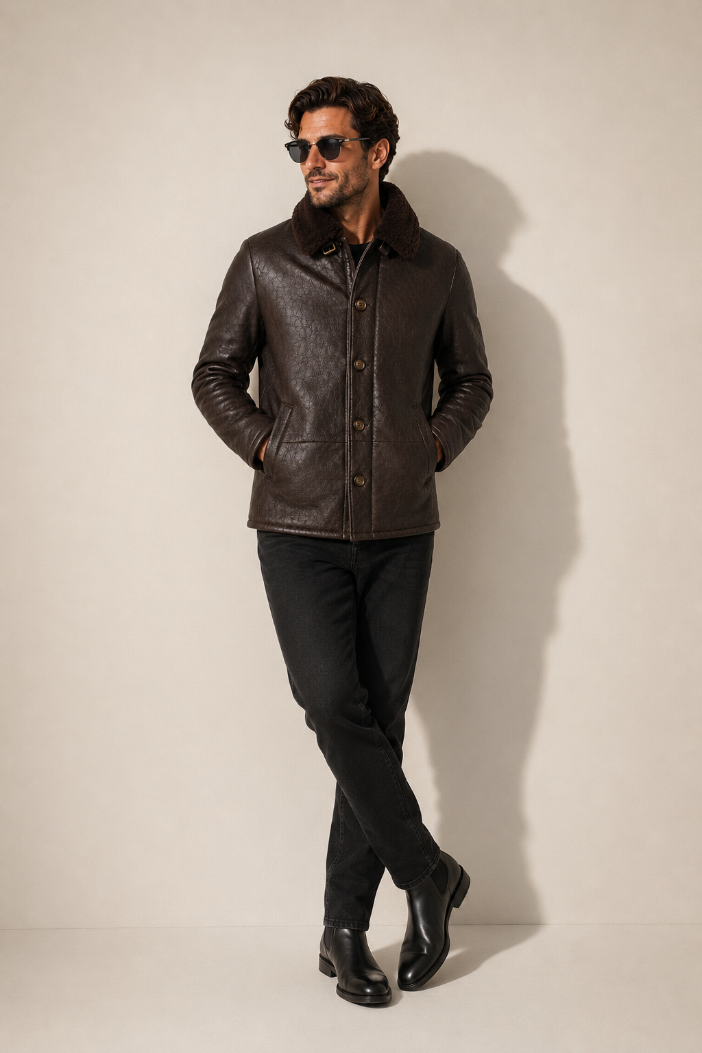 Heston Shearling Jacket - Espresso Brown