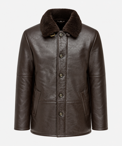 Heston Shearling Jacket - Espresso Brown