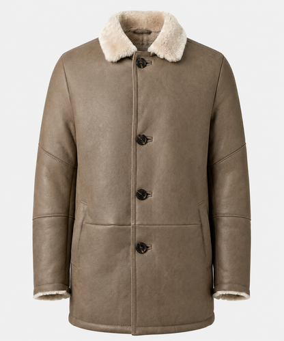 Holden Shearling Coat - Stone Taupe