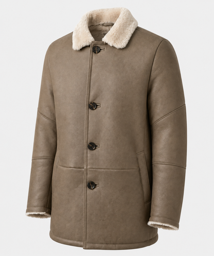 Holden Shearling Coat - Stone Taupe