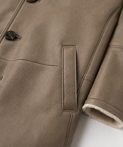 Holden Shearling Coat - Stone Taupe