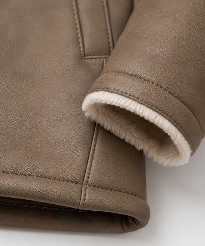 Holden Shearling Coat - Stone Taupe