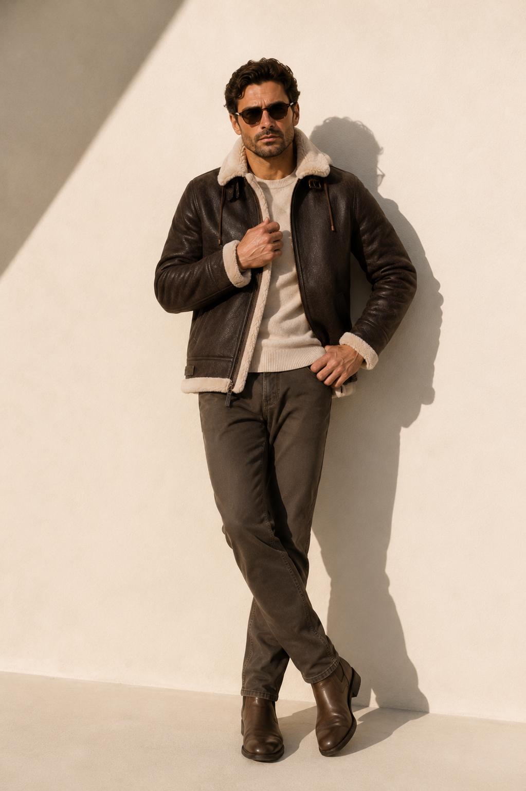 Huxley Shearling Jacket - Espresso Brown