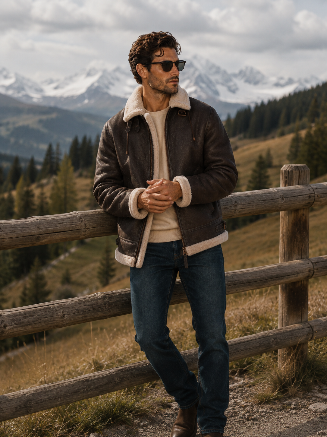 Huxley Shearling Jacket - Espresso Brown