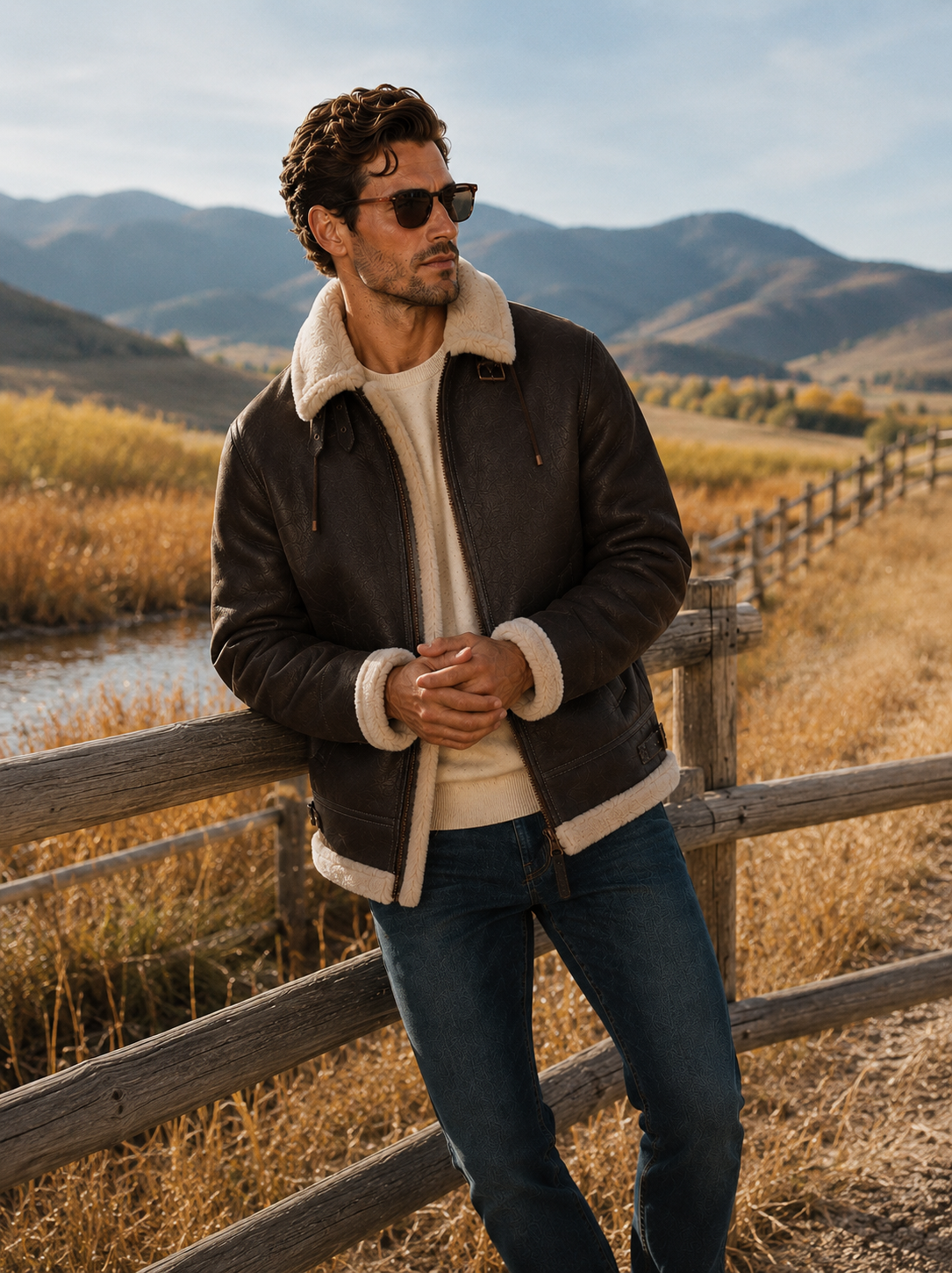 Huxley Shearling Jacket - Espresso Brown