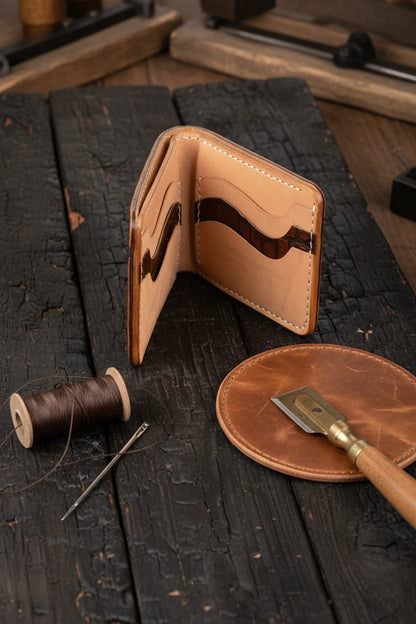 Crocodile embossed Bifold Leather Wallet