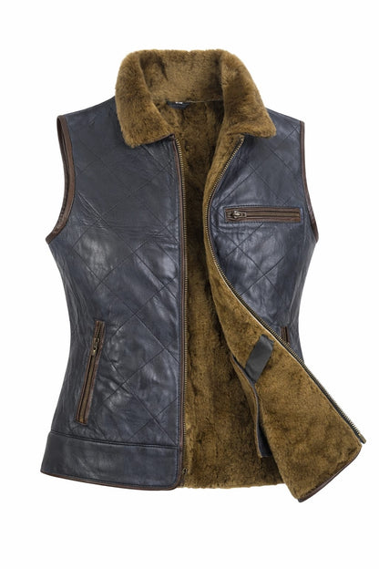 Brooke Shearling Gilet - Deep Navy Blue