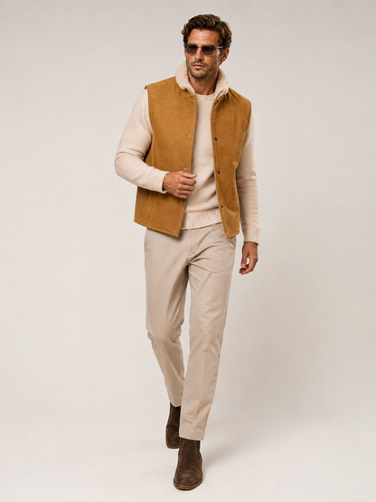 Jace Shearling Gilet - Premium Camel