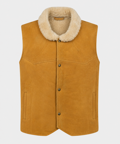 Jace Shearling Gilet - Premium Camel