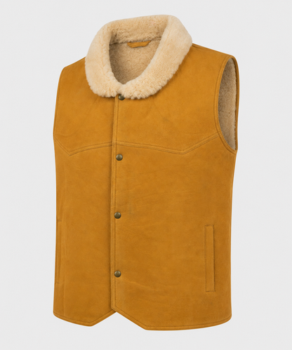 Jace Shearling Gilet - Premium Camel