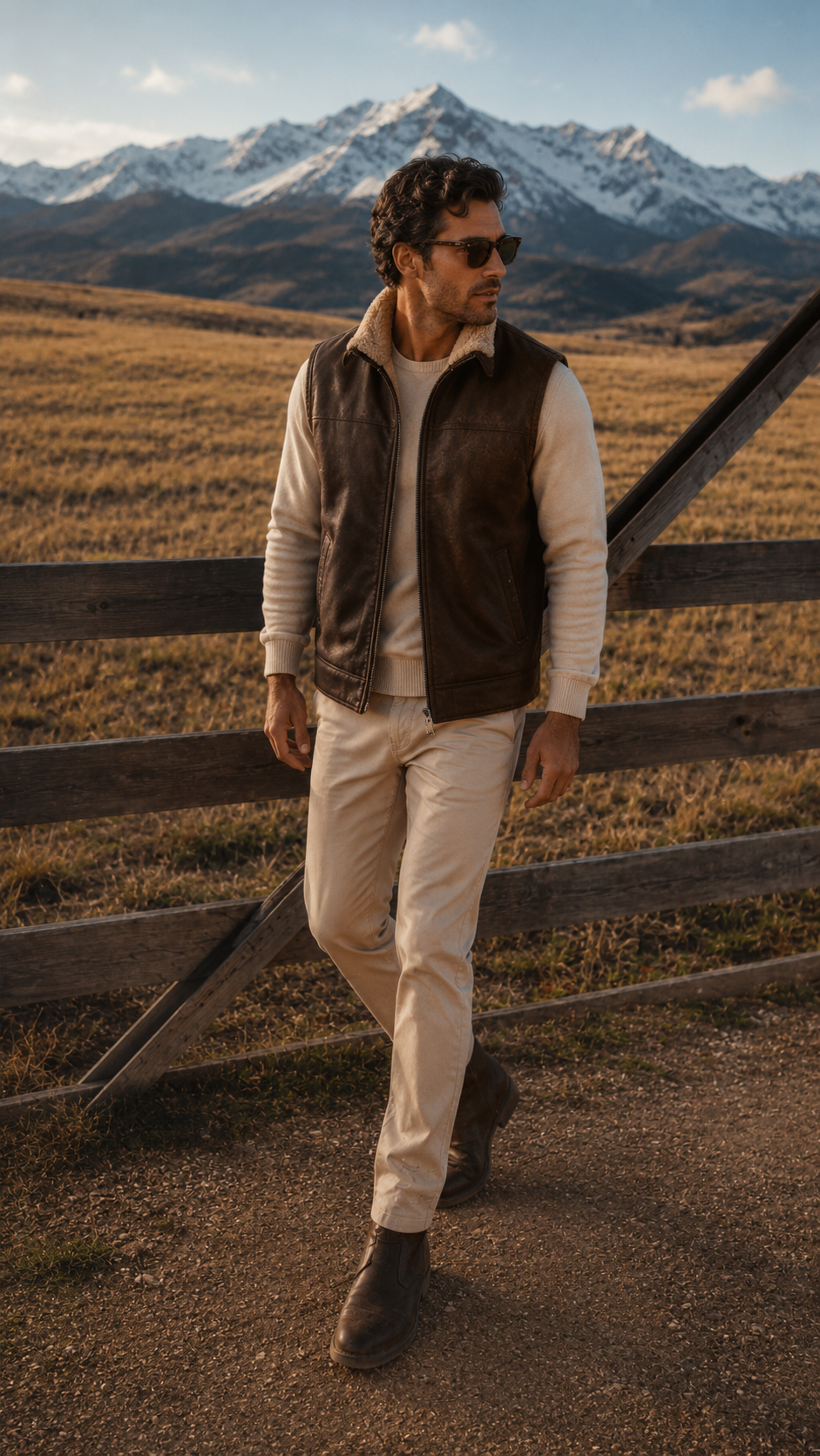 Jackson Shearling Gilet - Tan Brown