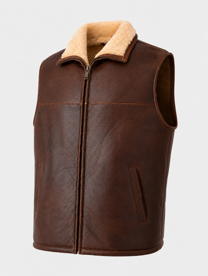 Jackson Shearling Gilet - Tan Brown