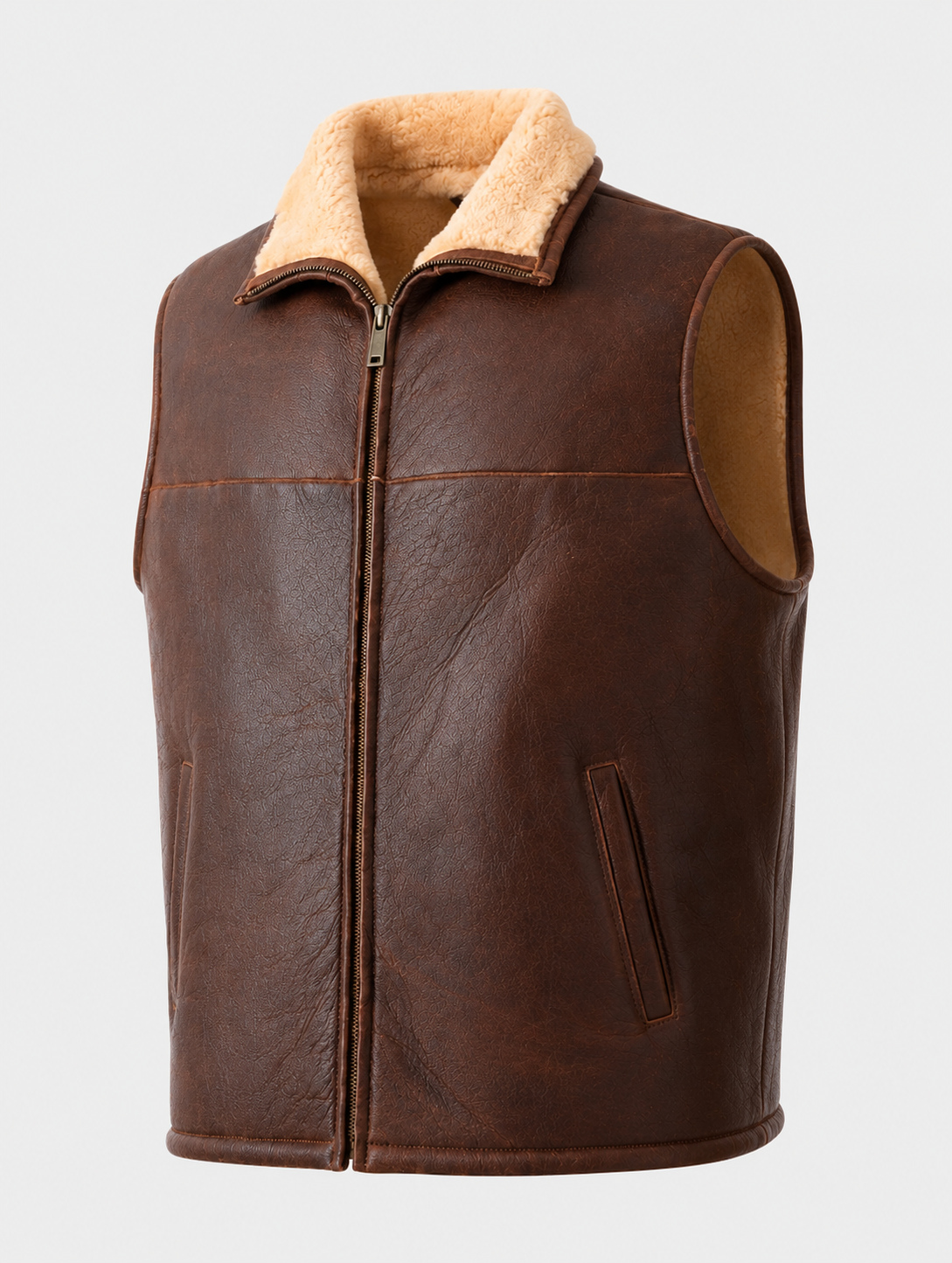 Jackson Shearling Gilet - Tan Brown