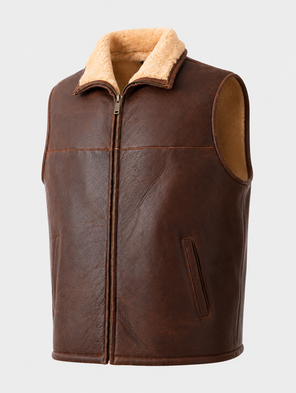 Jackson Shearling Gilet - Tan Brown