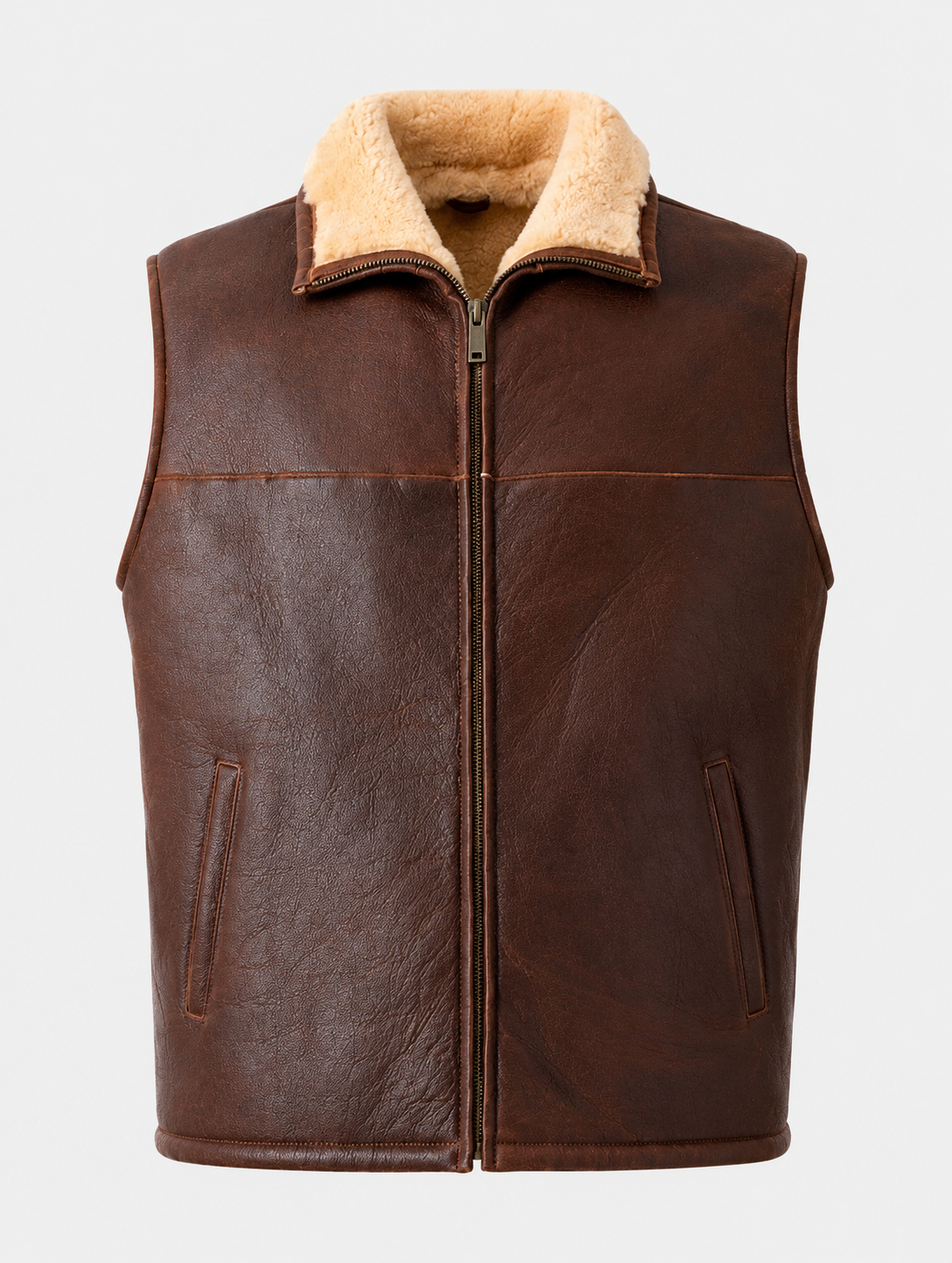 Jackson Shearling Gilet - Tan Brown