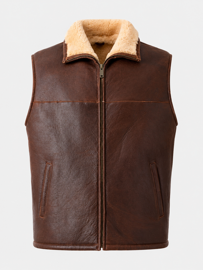 Jackson Shearling Gilet - Tan Brown