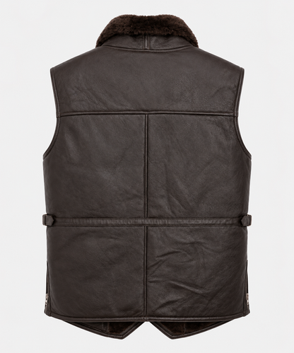 Jagger Shearling Gilet - Old Black